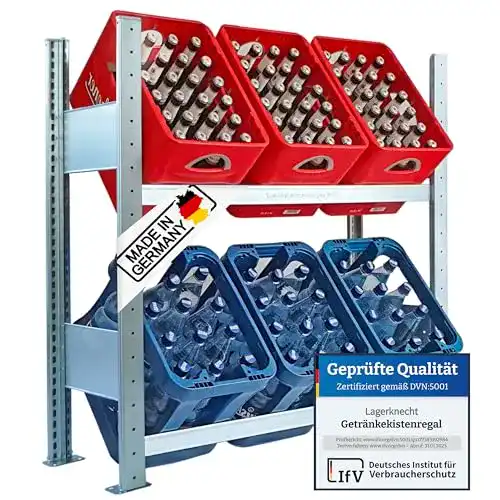 Getränkekistenregal Lagerknecht für 6 Kisten, Made in Germany