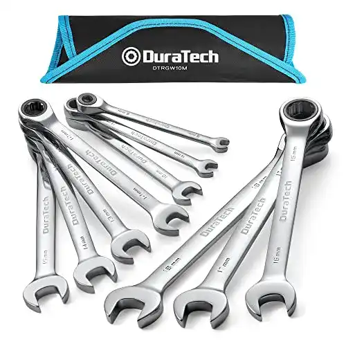 Ringmaulschlüssel Set von Duratech, 10-teilig, aus Chrom-Vanadium-Stahl