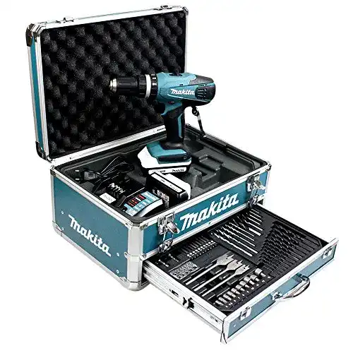 Werkzeugkoffer mit Akkuschrauber Makita HP457DWEX4 LI 18V