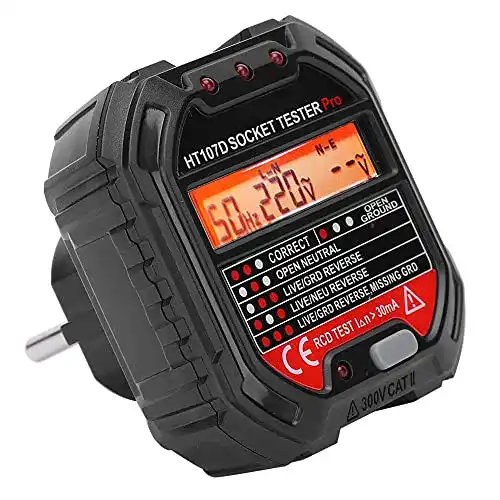 Steckdosentester Walfront HT107D Digitales Prüfgerät für Steckdosen