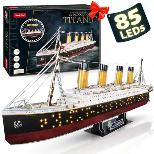 Cubicfun Titanic 3D-Puzzle mit LED-Beleuchtung, 88 cm, Modell