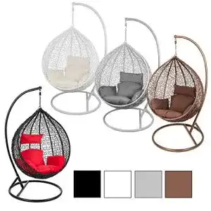Hängesessel Estexo Polyrattan mit Gestell in Schwarz