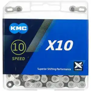 KMC 10-fach Kette für Erwachsene Silver/Black X10 mit 114 Gliedern
