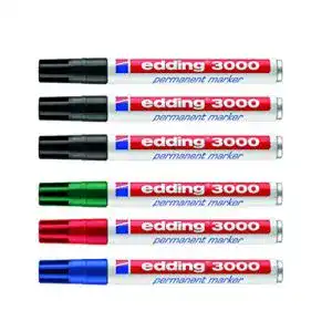Permanentmarker Edding 3000, 1,5-3 mm, nachfüllbar im 3er-Pack