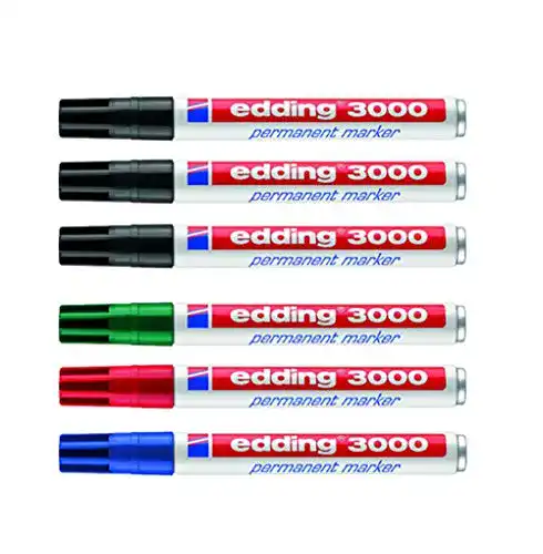 Permanentmarker Edding 3000, 1,5-3 mm, nachfüllbar im 3er-Pack