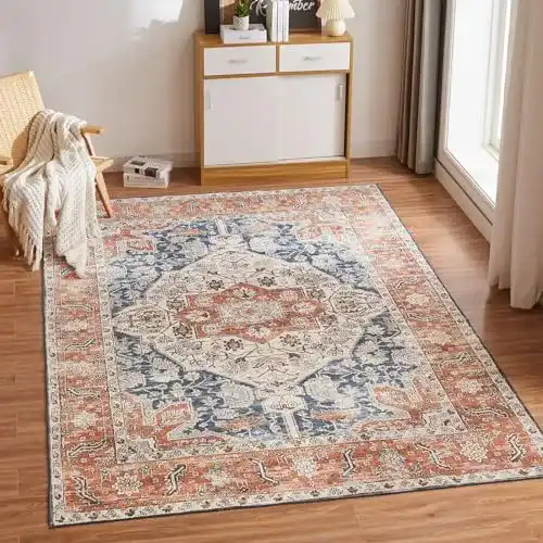 Vintage Teppich Choshome Waschbarer Teppich für Wohnzimmer 120×170 cm