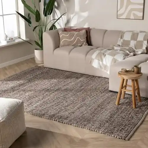 Wollteppich FRAAI Feline Braun Meliert 80x150cm aus Wolle