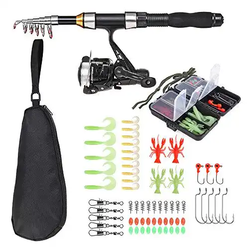 Angelset Lixada mit Angelrolle und Teleskoprute, 1,5m