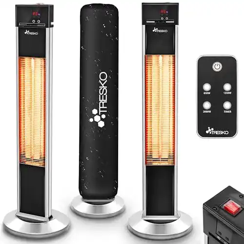 Heizstrahler mit Standfuß Tresko Infrarot 2000W für Innen und Außen