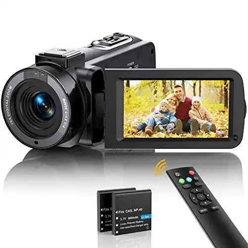 Ahlirmoy Camcorder Videokamera FHD 1080p 36MP für Vlogging