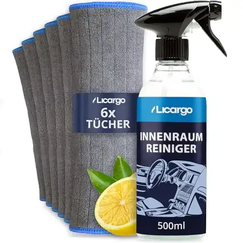 Auto Reinigungsset Licargo Innenraumreiniger Set mit Mikrofasertüchern