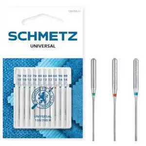 Schmetz Nähmaschinennadel Set 10 Stück Universal 130/705 H Nadeldicke 70/10-90/14