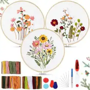 Stickset AOTWAN für Anfänger mit Blumenmustern und Zubehör