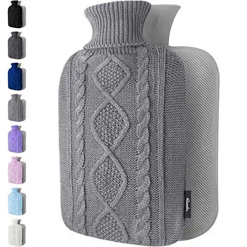 Wärmflasche Qomfor mit Strickbezug Komfortable Wärme für Zuhause