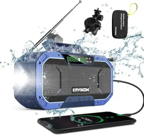 Kurbelradio KAYINOW Solar Bluetooth Lautsprecher mit integrierter Konnektivität