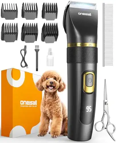 Oneisall Leise Schermaschine für Hunde und Katzen, Upgrade Pro
