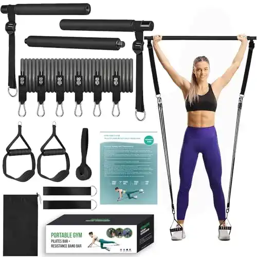 Widerstandsbänder mit Stange KRTOYUST Pilates Bar Set