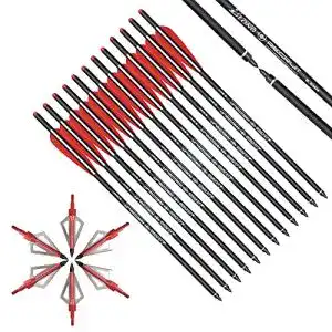 Armbrustpfeile Nika Archery 12 Stück Carbonpfeile mit Jagdspitzen