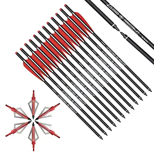 Armbrustpfeile Nika Archery 12 Stück Carbonpfeile mit Jagdspitzen