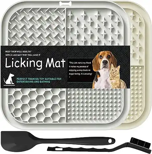 Leckmatte für Hunde Lesipee, 2 Stück mit Silikonspatel und Bürste