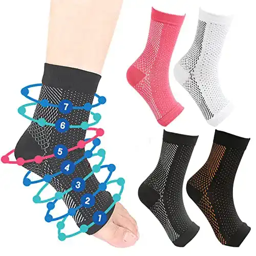 Frenaki Kompressionssocken für Plantarfasziitis, 15-20 mmHg (4 Paar)