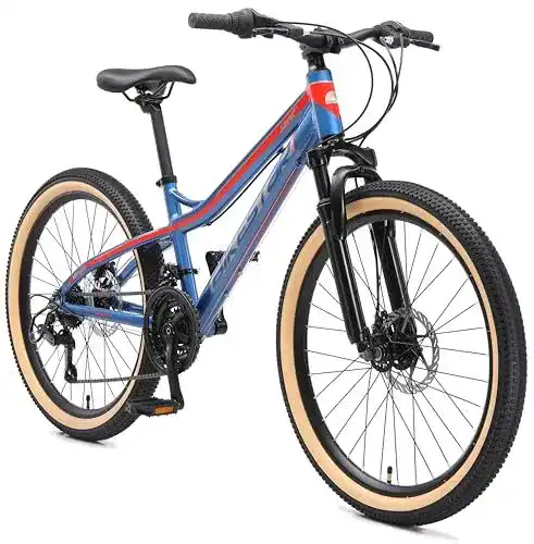 Bikestar Alu Mountainbike für Jugendliche 24 Zoll – Hardtail mit Shimano Schaltung
