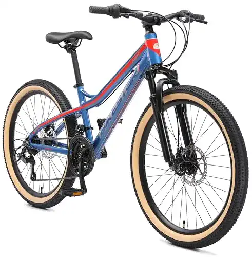 Bikestar Alu Mountainbike für Jugendliche 24 Zoll – Hardtail mit Shimano Schaltung