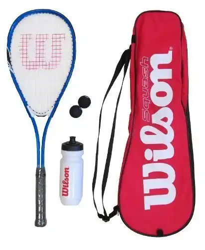 Wilson Squashschläger Set mit Schläger, Bällen und Trinkflasche