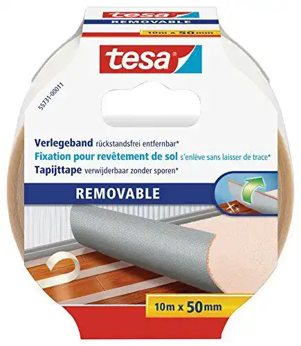 Tesaklebeband für Teppichverlegung beidseitig, rückstandsfrei, 10 m x 50 mm