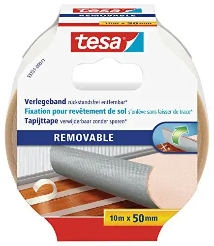 Tesaklebeband für Teppichverlegung beidseitig, rückstandsfrei, 10 m x 50 mm