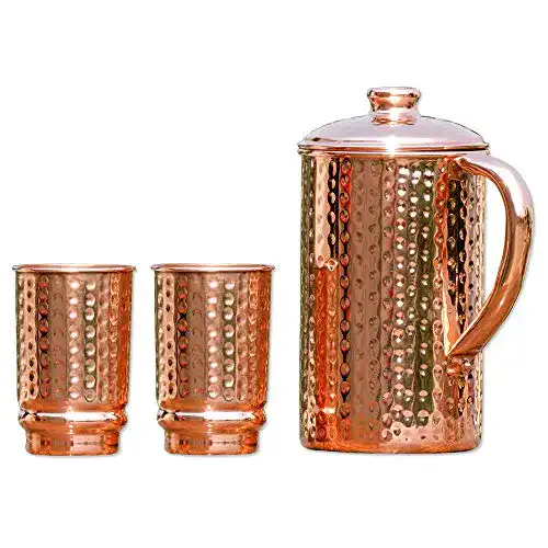 Kupferkanne und Becher aus reinem Kupfer von Ancientimpex