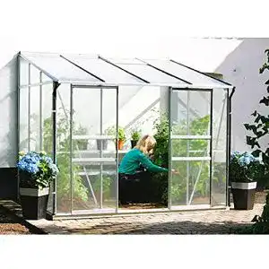 Anlehngewächshaus Vitavia Ida 7800 aus Aluminium mit Hohlkammerplatten