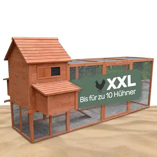 Hühnerstall Melko mit XXL Freigehege und zwei Nestboxen