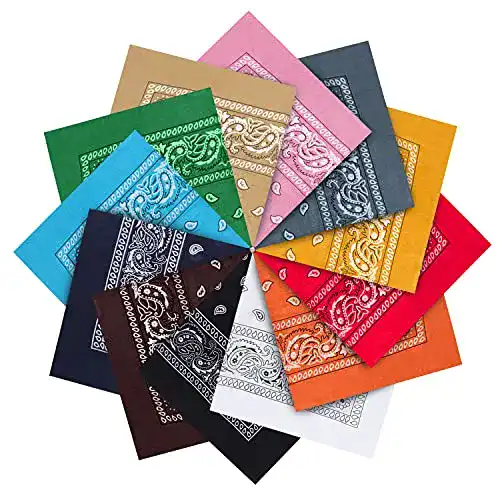 Bandana Kurtzy Baumwolle Set (12er Pack) – Multifunktionale Kopftücher