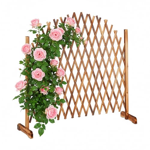 Rankgitter Relaxdays aus Holz, ausziehbar bis 200 cm für Kletterpflanzen