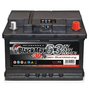 Autobatterie 63Ah Blackmax mit hoher Startkraft für PKW und Transporter