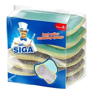 Spülschwamm MR.SIGA Zweiseitig aus Mikrofaser im 6er Pack