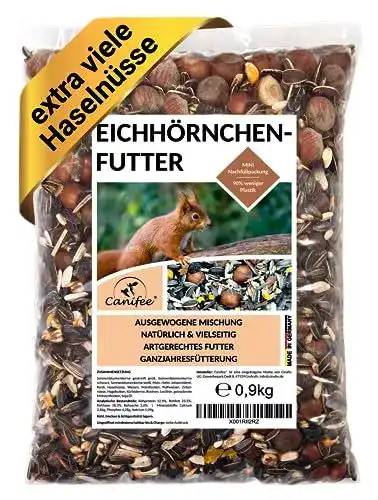 Eichhörnchen Futter Canifee 0,9 kg Nachfüllpack für Wildtiere