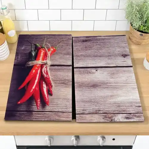 Herdabdeckplatten Geezy HI 28013 Serviertablett 2-teilig mit Chili-Motiv