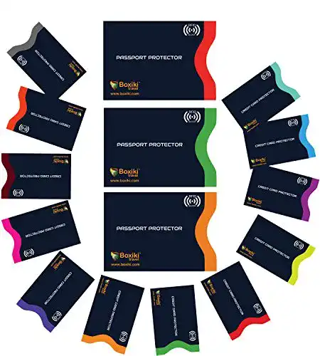 RFID Schutzhülle Boxiki Travel RFID Blocker Kartenhülle 15er Set