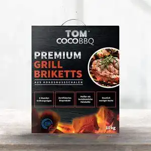 Kokos-Briketts TOM Coco 38022 BBQ 10KG für Grill und BBQ