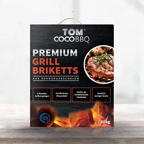 Kokos-Briketts TOM Coco 38022 BBQ 10KG für Grill und BBQ