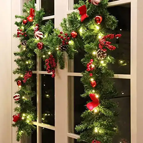 Mortime LED-Weihnachtsgirlande mit Tannenzapfen und Zubehör