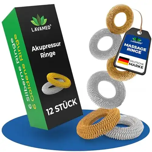 Akupressur-Ringe Lavamd 12 Stück für Fingermassage