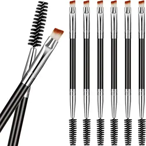 Augenbrauenpinsel Set mit 6 Duo Bürsten für Augenbrauen und Wimpern