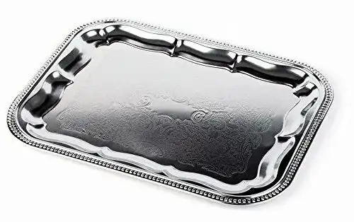 Servierplatte Glücksshop Set mit 3 Edelstahl Partyplatten