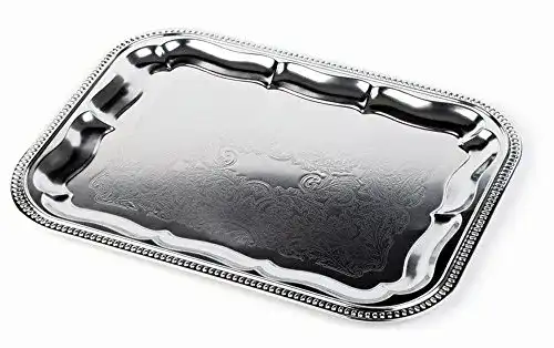 Servierplatte Glücksshop Set mit 3 Edelstahl Partyplatten
