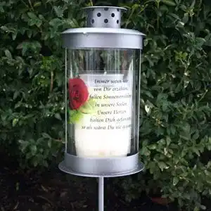 Grablaterne mit Stecker und Grablicht für Trauerfälle