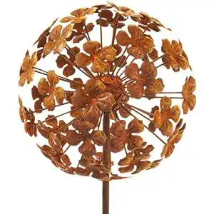 Rosenkugel Gartenstecker Rusty Flower Ball 110 cm aus Metall