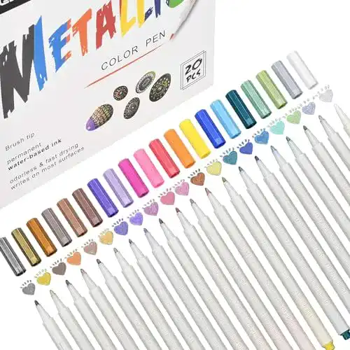 Glitzerstifte DealKits Permanente Metallic Marker in 20 Farben